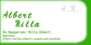 albert milla business card